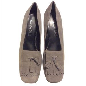 Coup Detat Vintage grey suede tassel heel